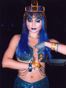 mistress amrita singer blue wig goddess blue lipstick